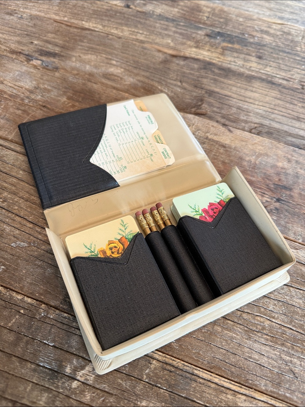Vintage playing card set in case